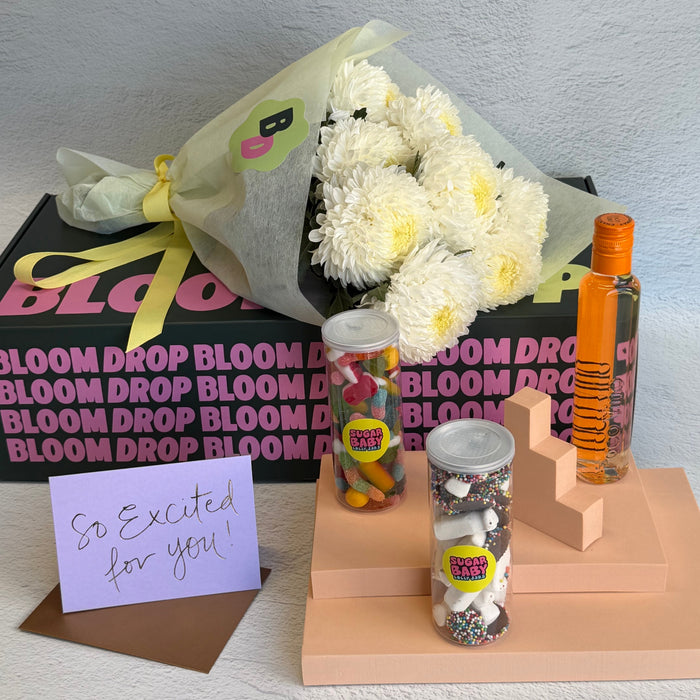 Celebration Gift Hamper Sydney – Flowers, Wine & Lollies