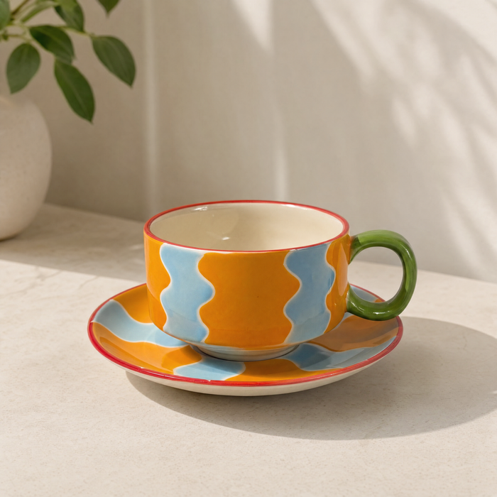 Ben David by KAS Lyon hand-painted cup and saucer set – Bloom Drop Sydney gifts