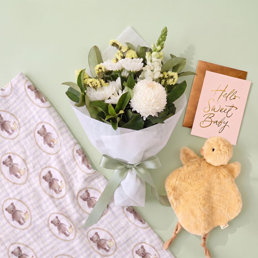 New Baby Boy Gift Hamper – Flowers & Baby Gifts