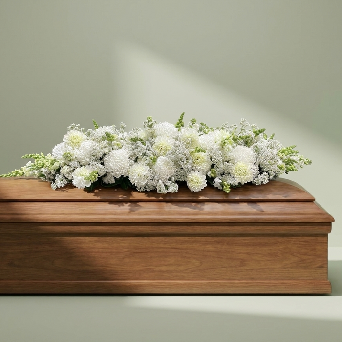 White Casket Spray