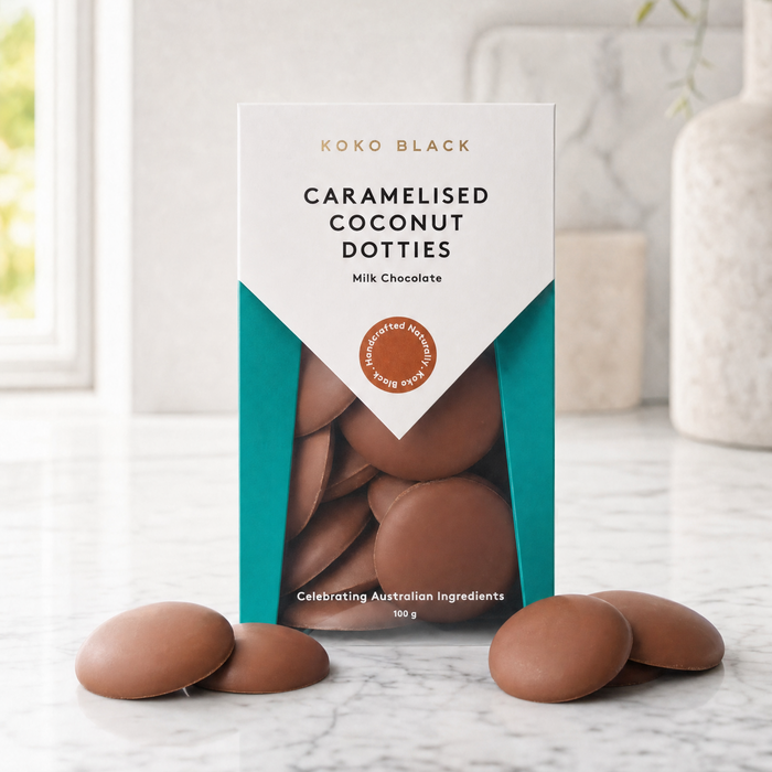 Koko Black - Caramelised Coconut Dotties – 100g