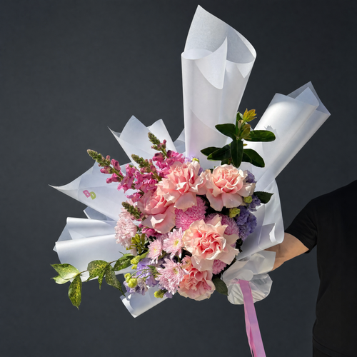 Marshmellow - Pink & Purple Flower Bouquet