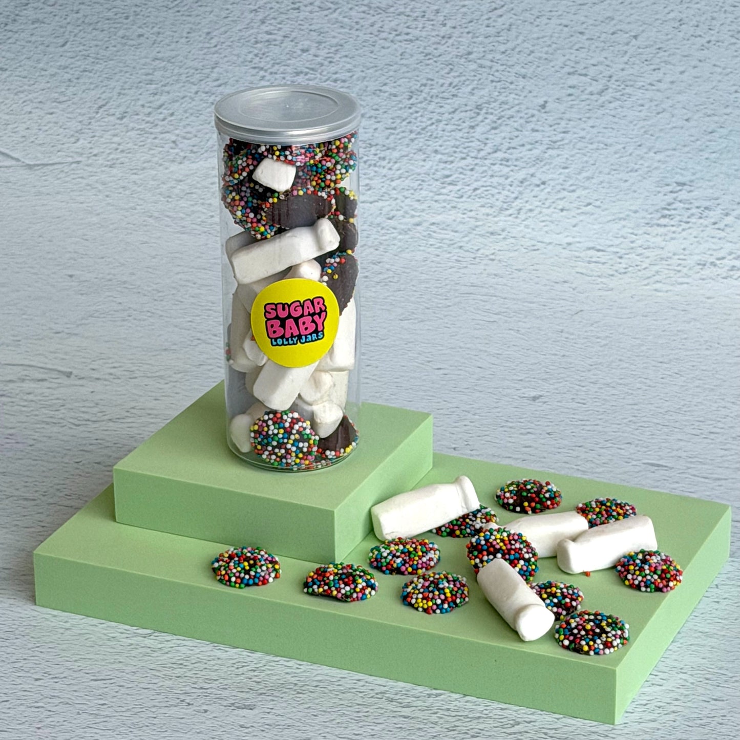 chocolate freckles and milk bottles