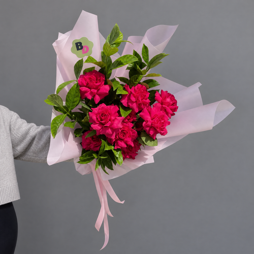 Luxury Reflexed Rose Wrapped Bouquet