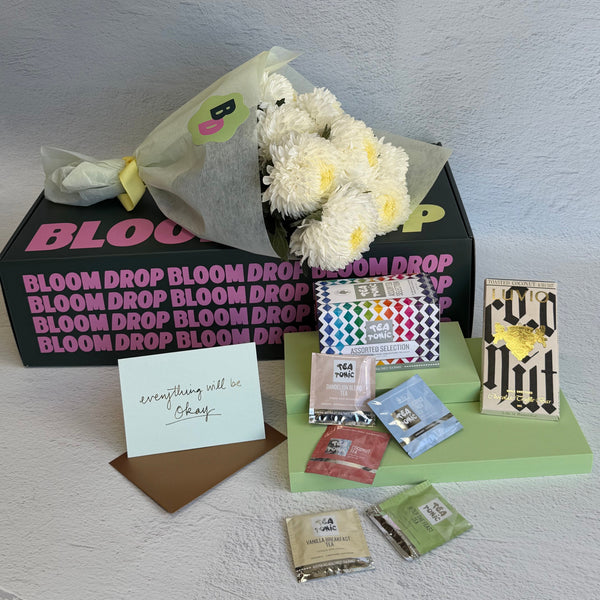 Sympathy Gift Hamper – Flowers, Tea & Chocolate
