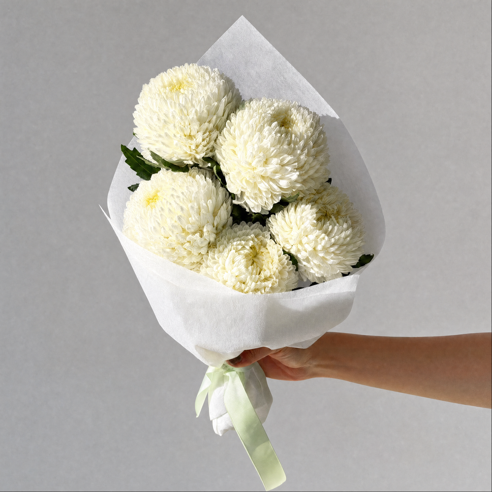White Big Mumma chrysanthemums by Bloom Drop for flower and gift delivery across Sydney